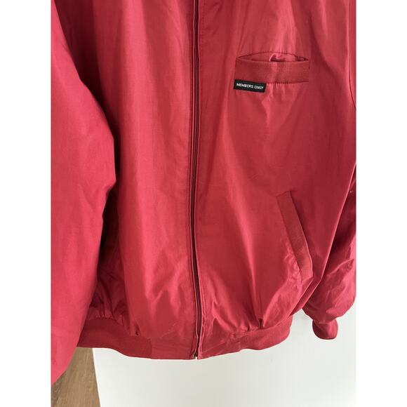 Vintage Members Only Mens XLT Red Bomber Windbreaker Jacket 28593 Y2K 80s Retro - Picture 6 of 10